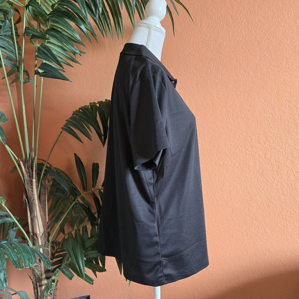 3/$25 Casei Classic Black Polo Shirt Top Short Sleeve XL Relaxed Fit - Picture 2 of 10